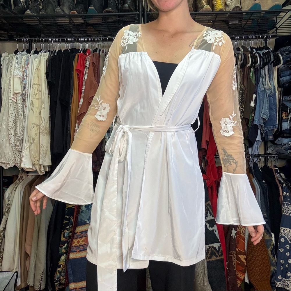 Embroidered bridal robe
